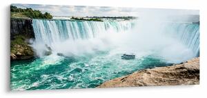Tablou cu cascadele și corabie (120x50 cm)