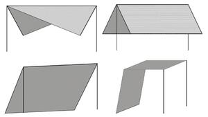 Prelată umbrar cu stâlpi, din HDPE, pătrată, 3x3 m, alb