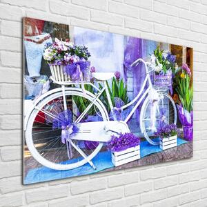 Fotografie imprimată pe sticlă bicicletă alb