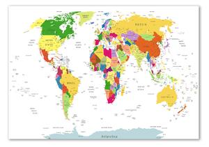 Tablou sticlă harta lumii