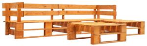 Set mobilier de grădină paleți, 4 piese, maro miere, lemn