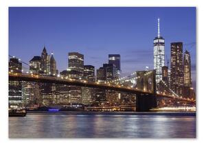 Imagine de sticlă Manhattan pe timp de noapte