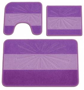 Set covorase de baie 3 piese antiderapante Mov 50x80 cm