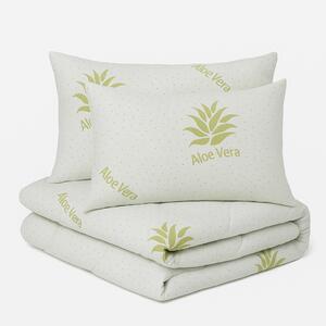 Set Pilota Aloe Vera 200x210 cm + 2 Perne Aloe Vera 50x70 cm