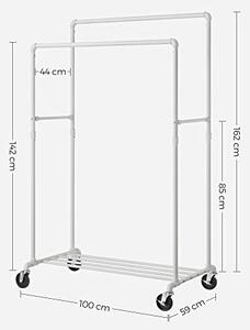 Cuier stender, Songmics, Alb-Negru, 162×100×59 cm