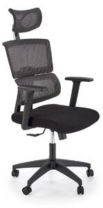 Scaun birou PABLO, negru/gri, stofa/plasa, 64x67x118/127 cm