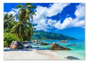Tablou pe pe sticlă plaja Seychelles