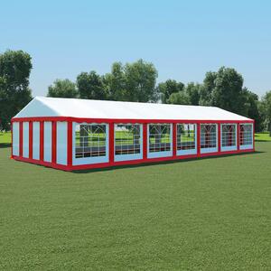 Pavilion de grădină, roșu și alb, 6 x 14 m, PVC