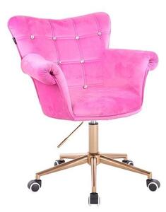 HR804CK scaun Catifea Roz cu Bază Aurie