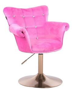 HR804CN scaun Catifea Roz cu Bază Aurie