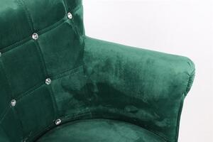 HR804CCROSS scaun Catifea Verde cu Bază Aurie
