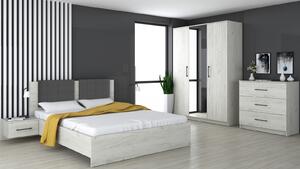 Dormitor Vera Ro, 164x56x205 cm, Stejar Alb k001