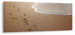 Tablou - urme în nisip și mare (120x50 cm)