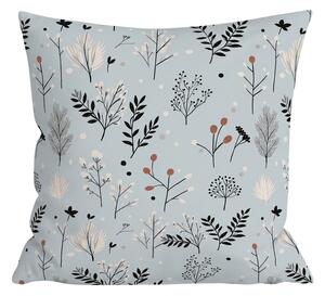 Față de pernă din flanel FROST BOTANIC 45x45 cm, gri deschis