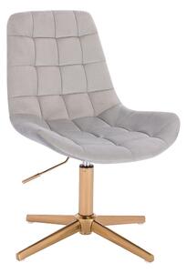 HR590CROSS scaun Catifea Gray cu Bază Aurie