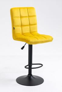 HR7009w Scaun Catifea Galbenă cu Bază Neagra