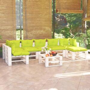 Set mobilier de grădină din paleți, cu perne, 8 piese, lemn pin