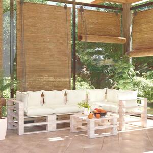Set mobilier grădină din paleți, 6 piese, cu perne, lemn de pin