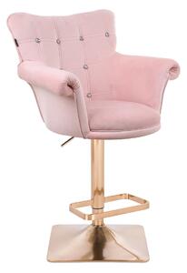 HR804KW scaun Catifea Roz cu Bază Aurie
