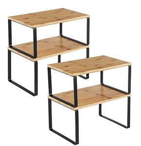 Set 4 rafturi bucatarie, Songmics, Antic-Negru, 30x20x15 cm