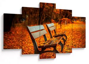 Tablou cu banca toamna (150x105 cm)