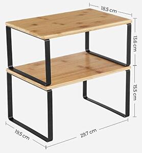 Set 4 rafturi bucatarie, Songmics, Antic-Negru, 30x20x15 cm