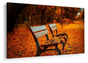 Tablou cu banca toamna (90x60 cm)