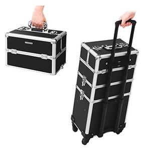 Carucior pentru machiaj profesional, Songmics, JHZ01B, Negru, 68.5 x 35 x 25 cm