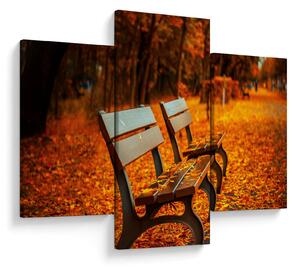 Tablou cu banca toamna (90x60 cm)