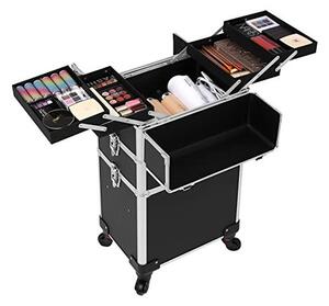Carucior pentru machiaj profesional, Songmics, JHZ01B, Negru, 68.5 x 35 x 25 cm