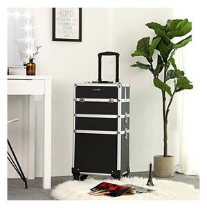 Carucior pentru machiaj profesional, Songmics, JHZ01B, Negru, 68.5 x 35 x 25 cm