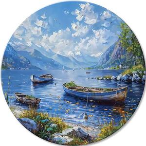 Picturi rotunde cu acrilic Alpine Boats