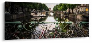 Tablou cu bicicleta în oraș (120x50 cm)