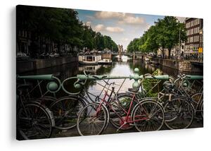 Tablou cu bicicleta în oraș (90x60 cm)
