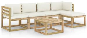 Set mobilier grădină paleți cu perne 5 piese lemn pin impregnat