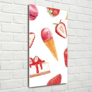 Fotografie imprimată pe sticlă aromă de căpșuni
