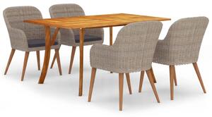 Set mobilier de grădină, 5 piese, maro
