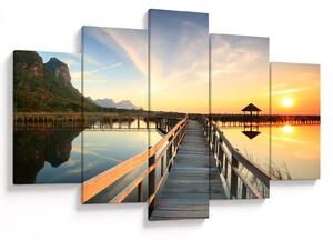Tablou ponton din lemn (150x105 cm)