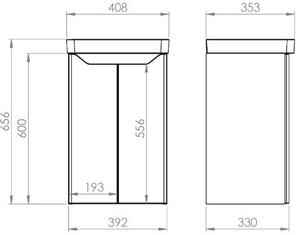 Elita Helo lavoar cu dulap 40.8 cm negru RE020400207160