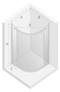New Trendy New Komfort cabină de duș 89x89 cm semicircular crom luciu/sticlă transparentă K-0436