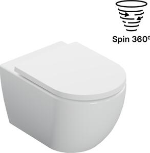 Excellent Stellar vas wc cu capac soft-close agăţat fără margine cu spălare turbionară alb lucios CEEX.6623.535.WH