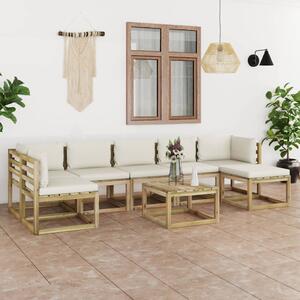 Set mobilier de grădină cu perne, 8 piese, lemn de pin tratat