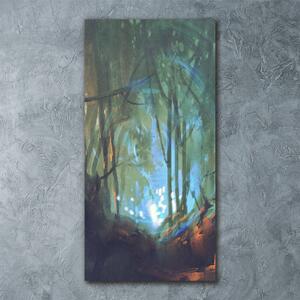 Tablou pe sticlă acrilică pădure mistic