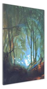 Tablou pe sticlă acrilică pădure mistic