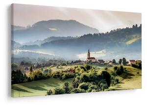 Tablou - sătuț în ceață (90x60 cm)