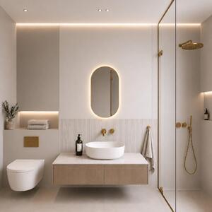 Baltica Design Aluma oglindă 40x80 cm oval cu iluminare auriu 5904107934327