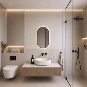 Baltica Design Aluma oglindă 40x80 cm oval cu iluminare negru 5904107934297