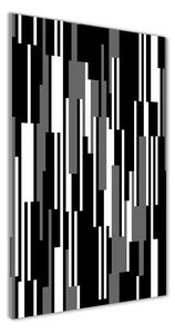 Tablou pe sticlă acrilică linii negre și albe