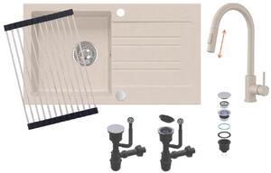 Ruvetti Idelo chiuveta cu baterie și accesorii bej/bej KG_IDELO160_BE_KORR-BE
