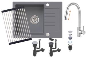 Ruvetti Idelo chiuveta cu baterie și accesorii gri/oțel KG_IDELO120_GR_KORR-BS